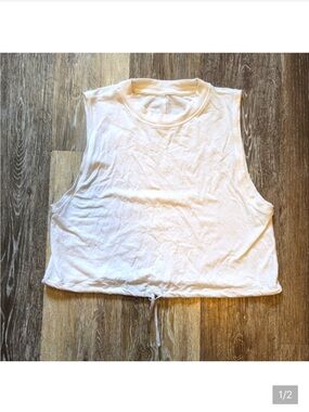 lululemon athletica White Cropped Drawcord Tank